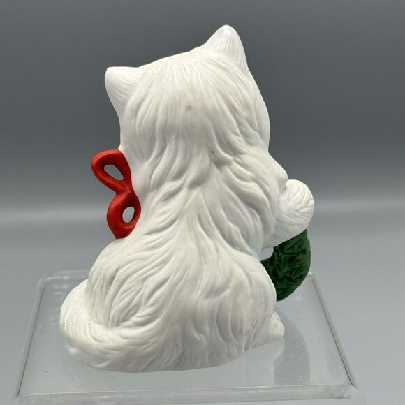 Vtg Homco Christmas 3.5” Kitten Holiday Wreath MCM Grannycore Kitschy 5112 - Picture 3 of 7